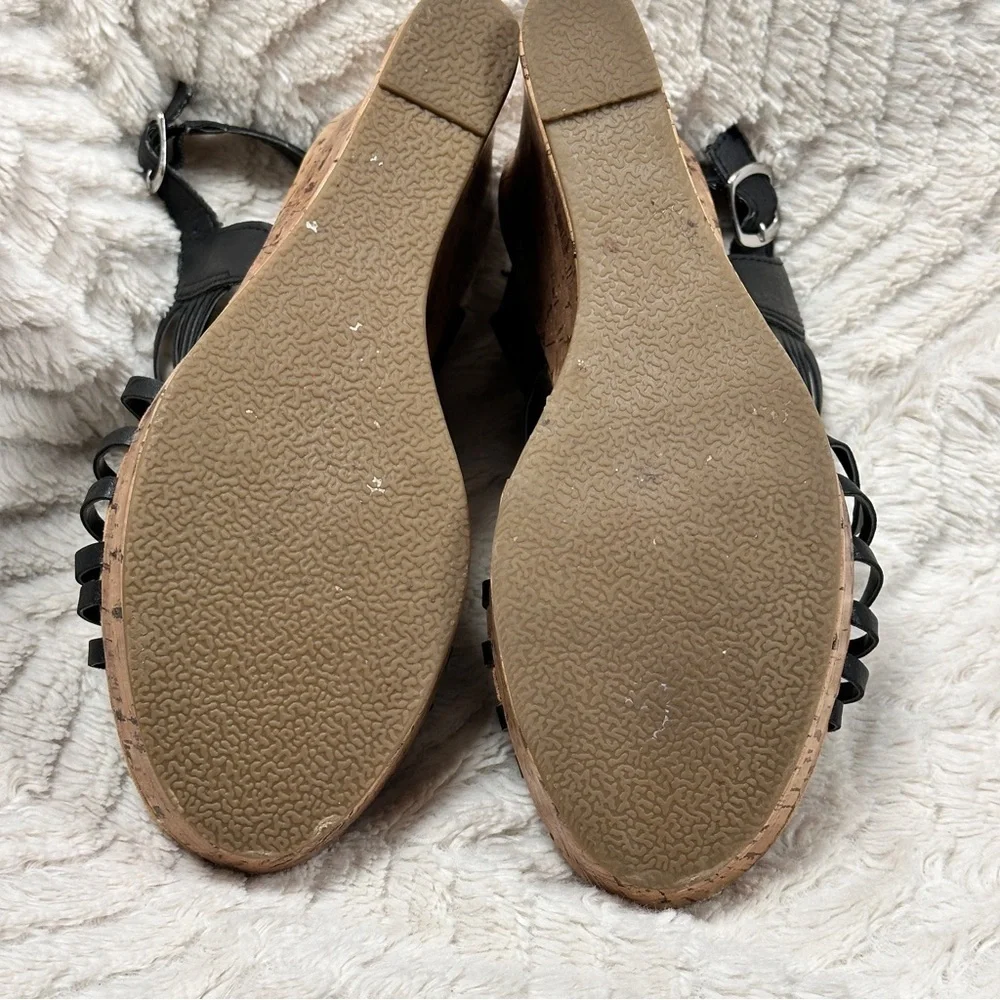 Jelly Pop Platform Black & Cork Sandals / Shoes, 8.5